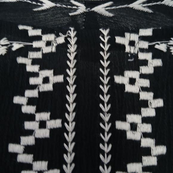 Hot & Delicious Kimono Top Open Front Cardigan Embroidered Sleeves Pockets - Picture 13 of 14